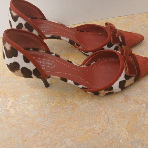 Coach Pony Hair Cheetah Pumps HEELS - Picture 9 of 14